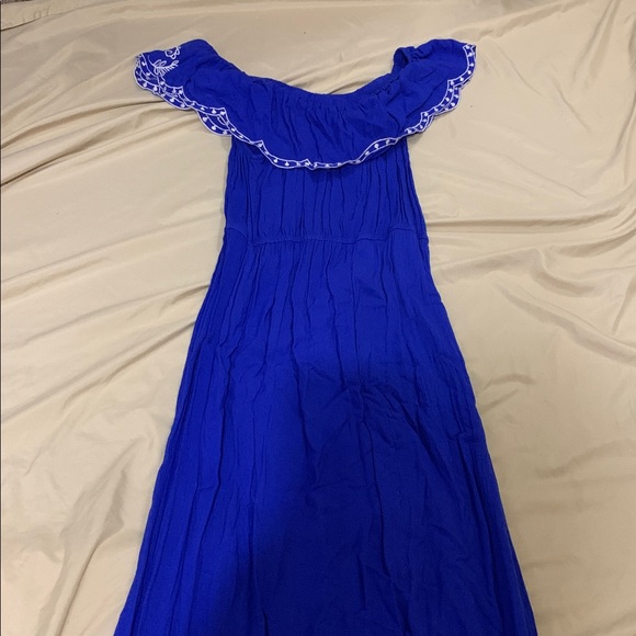 Flying Tomato Blue Maxi Dress with White Embroidery - Picture 5 of 6